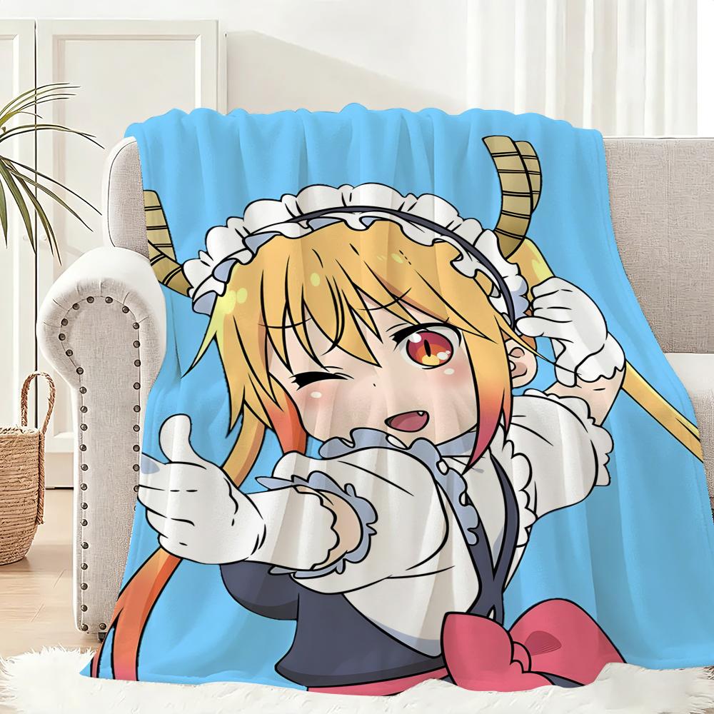 Anime M-miss K-kobayashi's Dragon Maid Throw Lightweight 240g Flannel Blanket Soft Skin-friendly for Summer Cooling