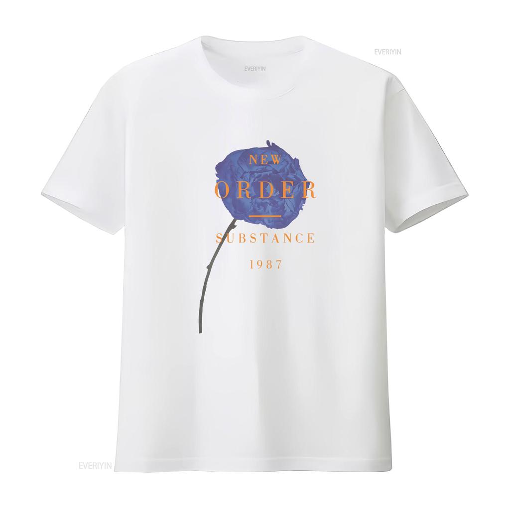 New Order Substance 1987 Band Album Full Size T Shirt S4538 Vintage Washed Soft Versatile Casual Slightly Top For Everyday Wear