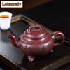 330ml Yixing Fialová hlína Čajové konvičky Ručně vyráběná Tripodia konvička Hrubá ruda Písek Dračí krev Bahno Výrobník čaje Konvice se sítkem Zisha Čaj