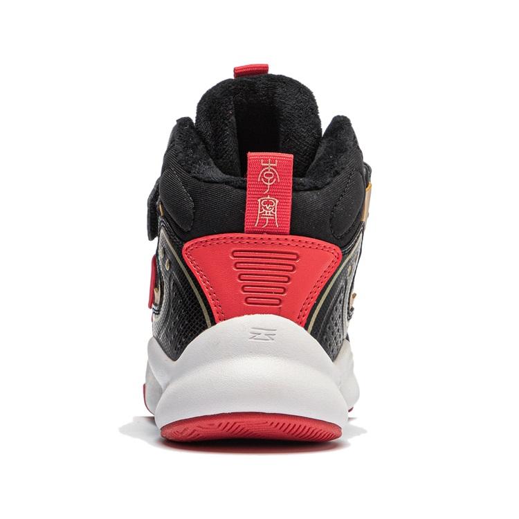 Li Ning Kids Sports Comfortable Non-Slip Wear-Resistant Casual Shoes Kids Casual Shoes Black Red YKNT150-9
