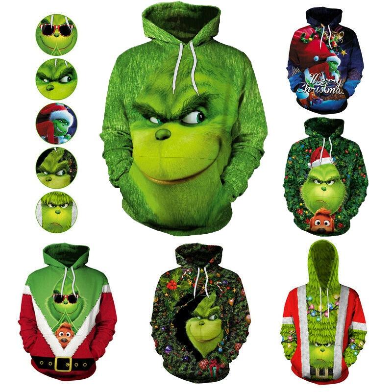 Men New The Hoodies 3d Printed Pullover Sweatshirt Christmas Cosplay Coat