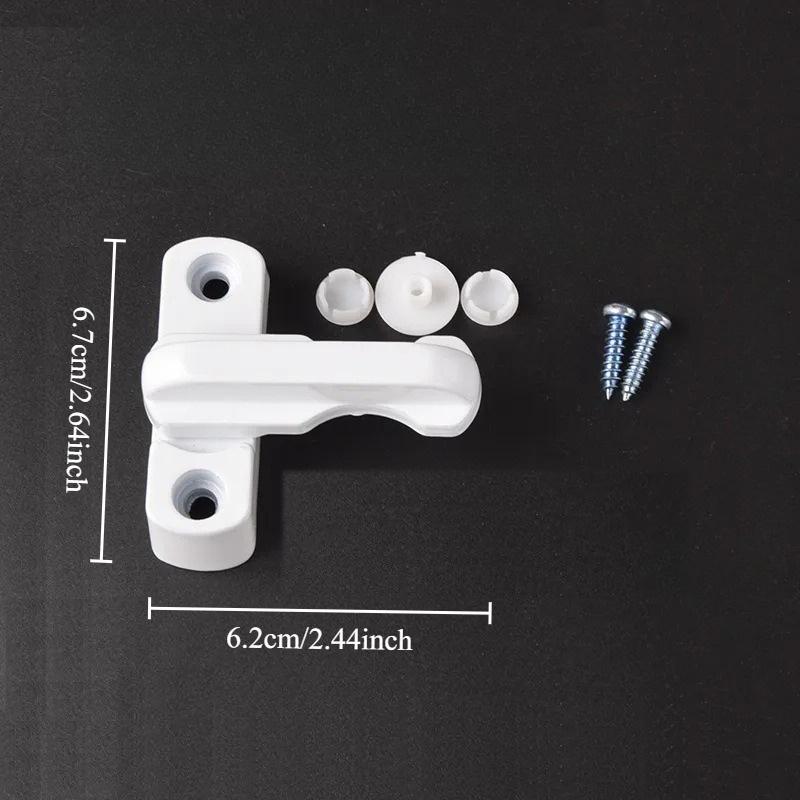 2pcs T-lock Plastic Steel Window Door Bolt Latch Buckle, Anti Theft Secure Home Pull Handle, Household Locks