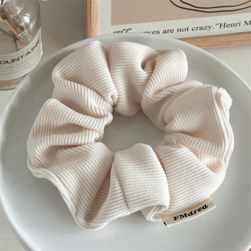 Autumn Winter Corduroy Large Scrunchies Elastic Hair Bands Women Girls Stripe Fabric Ponytail Holder Hair Ties Ropes Accessories