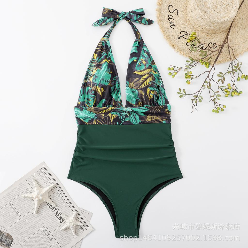 Skinny Swimsuit Women's One-piece Sexy Gradual Change Neck Backless Swimsuit Women