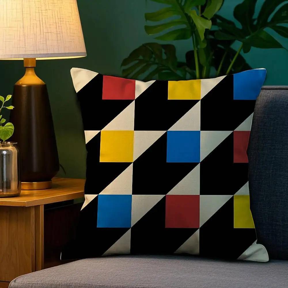 Home Decor Modernist Geometric Pattern Digital Print Pillow Pattern Cushion Cover Suitable for Sofa Bedroom Car Pillow Cover