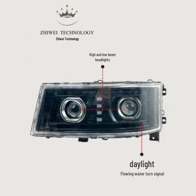Светодиодная фара в сборе Delong F3000/M3000: Совместимо с моделями Hauka H7 и Steyr. Right Main Headlight Passenger Side