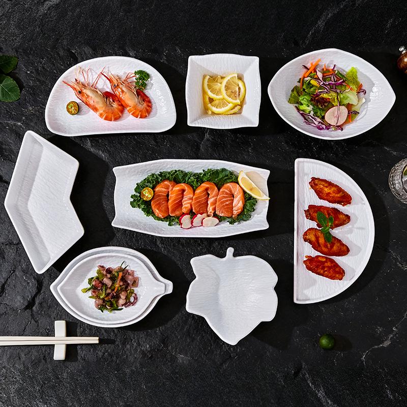 White Melamine Porcelain-Style Snack Plate - Perfect for KTV, Bar, or Restaurant Serving