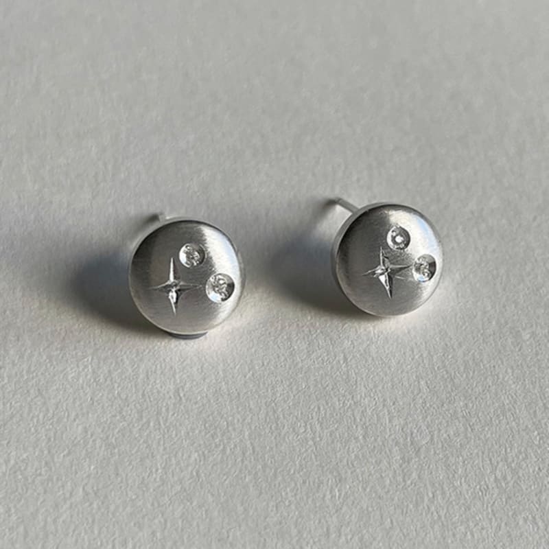 Eveningbell [silver925] Sophia Round Earrings (2color)
