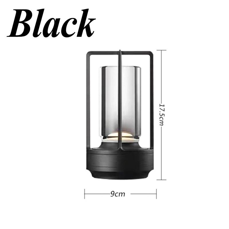 

Светодиодная беспроводная настольная лампа, ретро-бар, металлические настольные лампы, перезаряжаемая сенсорная затемняющая ночница, ресторан, спальня, домашний уличный декор чёрный