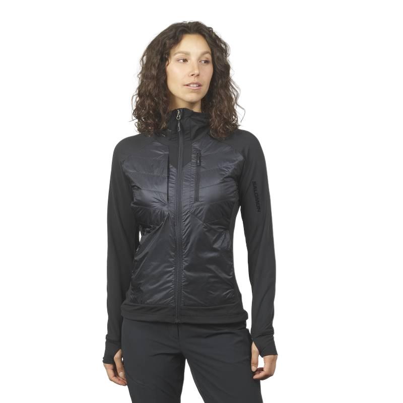 Salomon Warm Hooded Breathable Jacket Women jackets Deep-Black LC2108600