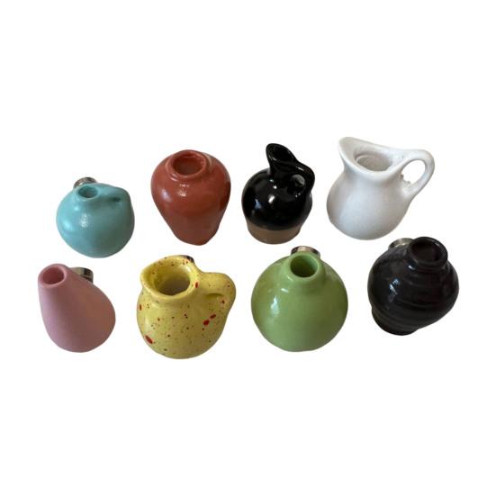 8Pcs Mini Resin Vase Refrigerator Locker Fridge 3D Magnet Home Office Kitchen Miniature Flower Vase Magnetic