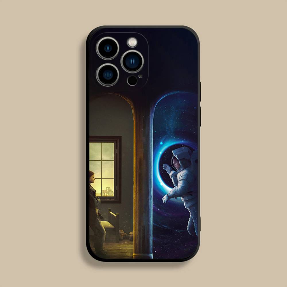 F-Film I-Interstellar Movie Phone Case For iPhone 17,16,15,14,13,12,Pro,Max,Plus,E,SE4,Air,Mini Black Soft Cover