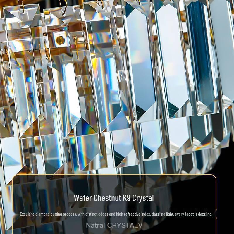 Postmodern Retro Wave Crystal Chandelier for Living Room, Bedroom, or Dining Light - Eye Protection & Atmospheric Design