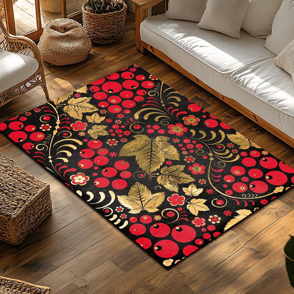 Floral Area Rug Washable Non Slip Living Room Carpet Modern Abstract Home Decor Indoor Outdoor Mat Farmhouse Entryway Doormat