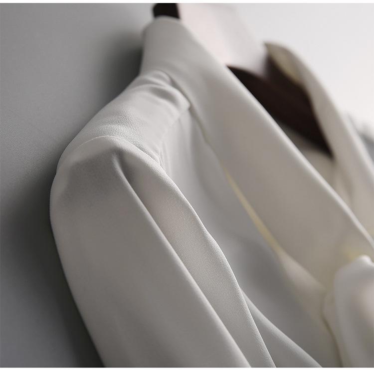 Elegant Women's Ribbon Shirt - Spring/Autumn Top