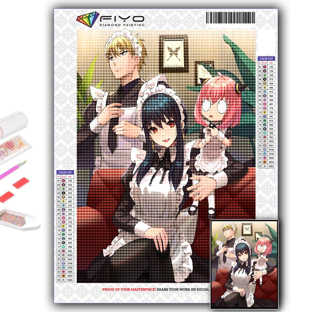 

DIY 5D алмазная живопись аниме постер шпионская семья набор для вышивки крестом полная дрель вышивка мозаика художественная картина стразы подарок Full Square 20X30CM