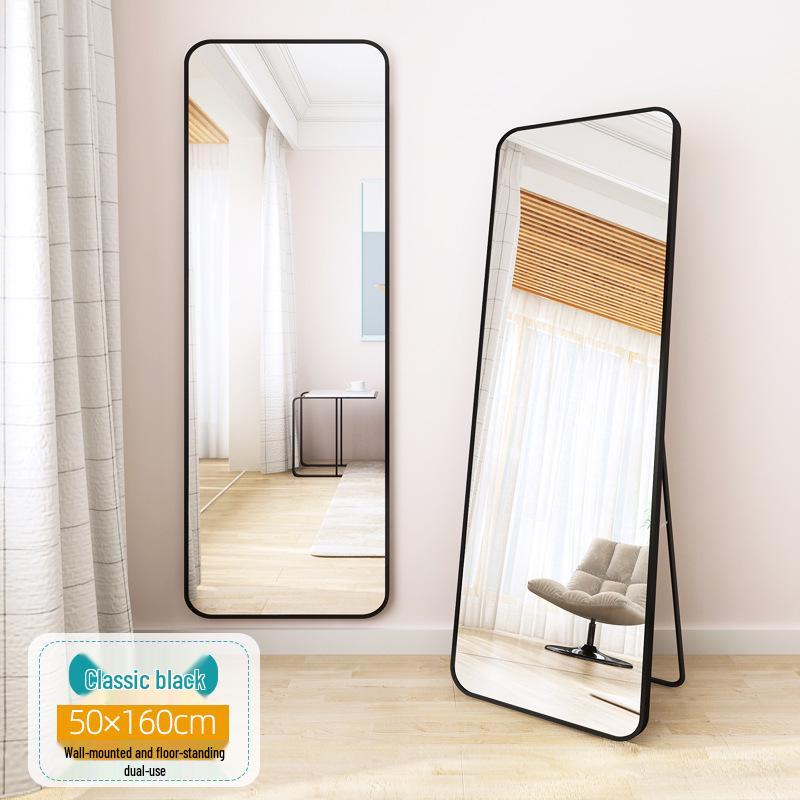 Full-Length Floor-Standing Wall-Mounted Dressing Mirror for Bedroom or Living Room.