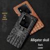Crocodile Skull Half Package Genuine Leather Protective Case for Honor Magic6 Ultimate/Pro