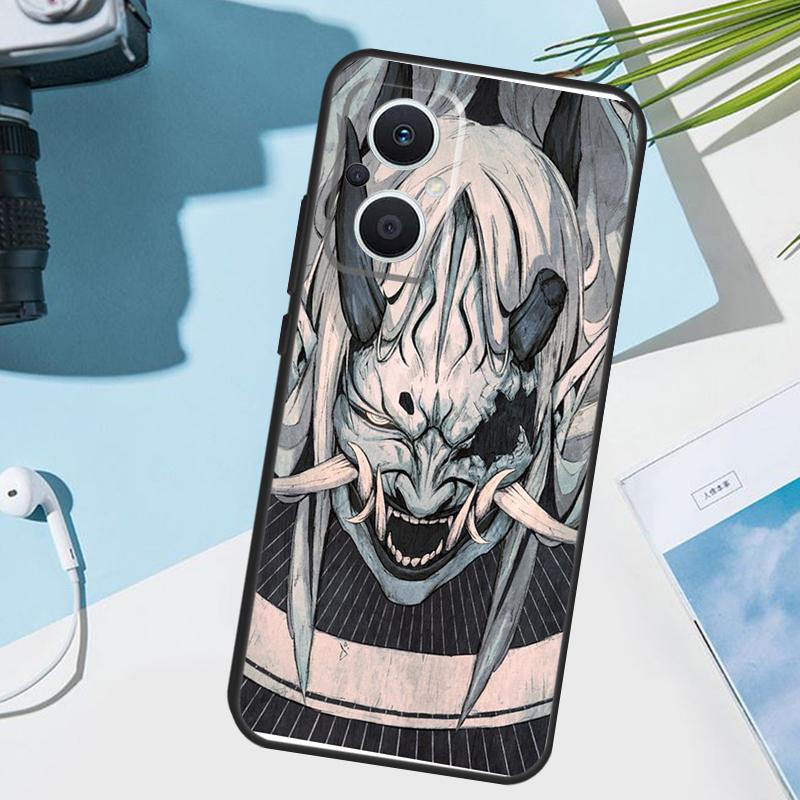 Oni Hannya Demon Mask Case For OPPO Reno 13 13F 12 11 F 8T 7 8 10 Pro OPPO Find X8 X6 Pro X3 X5 Lite Cover Funda