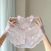 Plus Size High Waist Seamless Lace Breathable Women Solid Brief Underwear