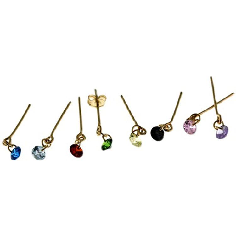 Gold-Plated Sterling Silver Zircon Stud Earrings – Fashionable & Versatile Women's Jewelry.