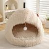 Cozy Winter Pet Bed Cats Small Dogs Plush Warm Nest With Deep Sleep Design Indoor Use
