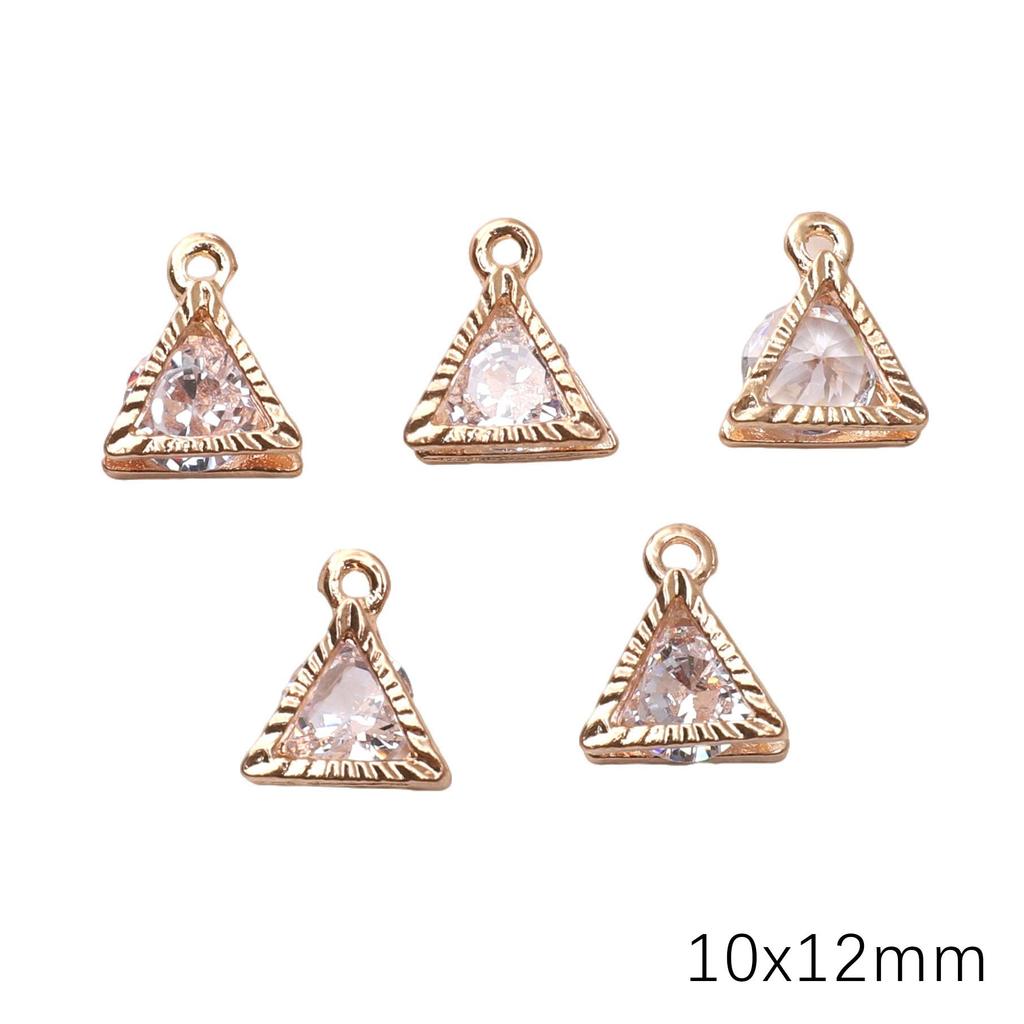 Alloy Charms Inlaid Zircon Heart Star Rhinestone Pendant Accessory For DIY Earring Necklace Accessories