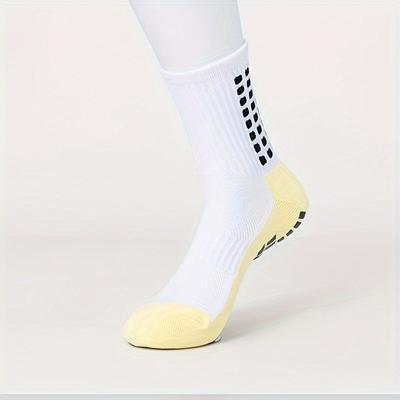 2Pairs Slip Sports Thicken Cushion Soccer Socks Non Skid Grippy Traction for Football Basketball Sports