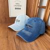 Big Head Circumference Deep Top Washed Cowboy Hat Women's Embroidery Showing Face Small Sunscreen Hat Men's Retro Baseball Cap Versatile
