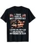 Men's Patriotic American Flag Baseball Jersey T-Shirt - 100% Loose Fit with I Take Pride In My Country Slogan & Cross De