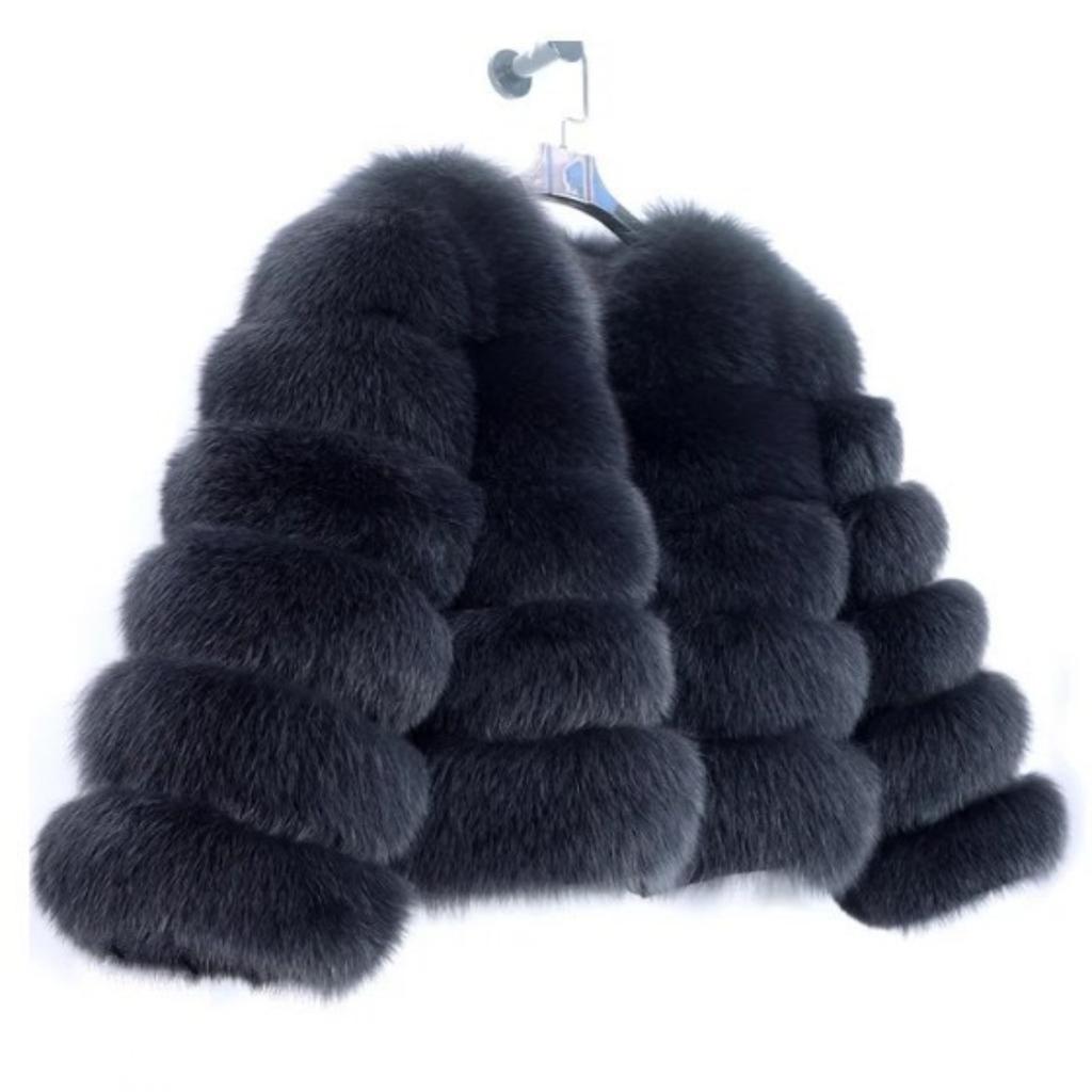 VAYLA Damenmode Kunstpelzmantel Super Heiß Herbst Winter Damen Kurze Kunstfuchs Fell Flauschige Jacke Hohe Qualität Top Damen Pelzmäntel