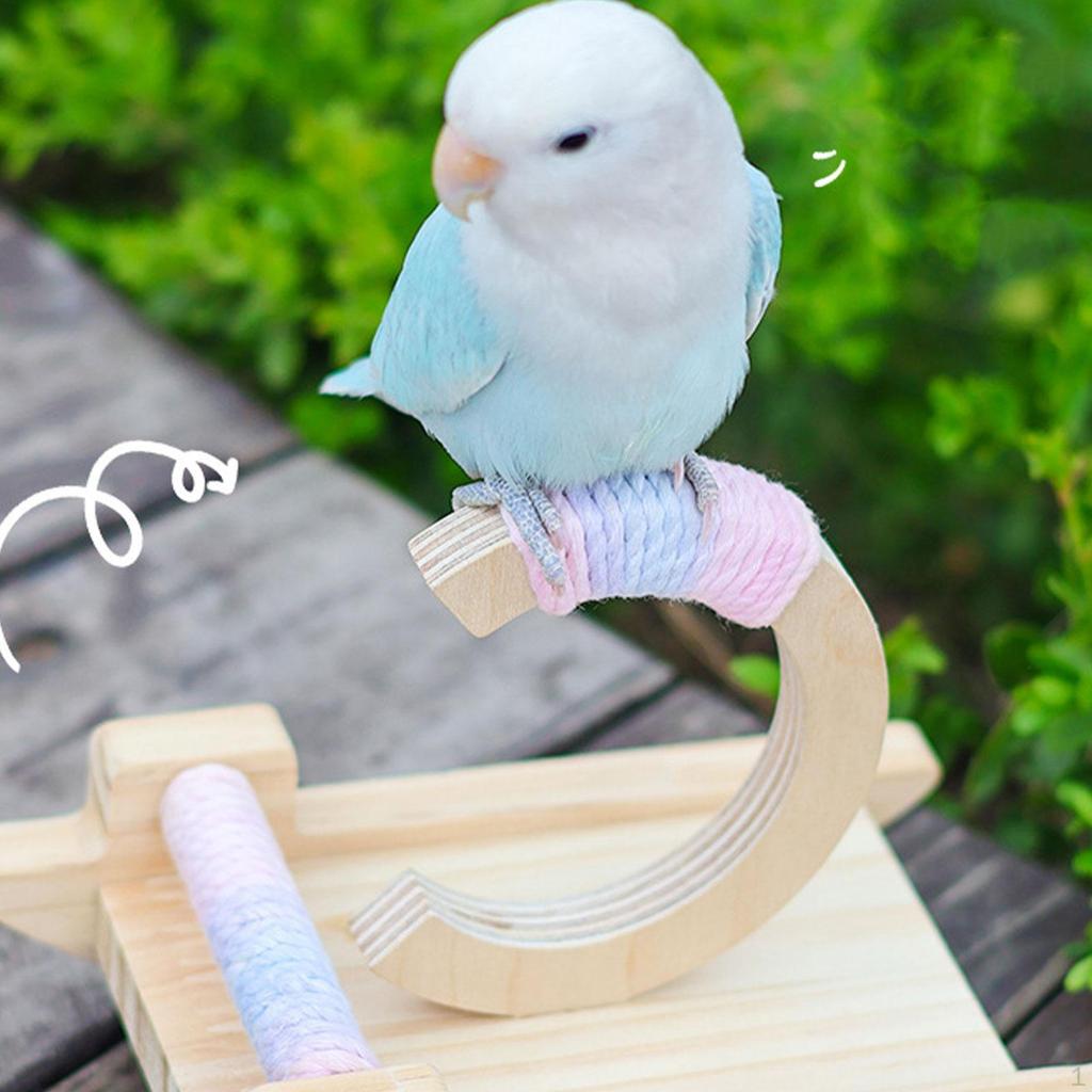 Bird Perch Stand Training Wood Exercise Accessories Rocking for Birds Budgies