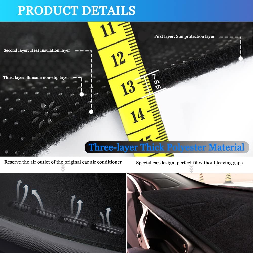 Dashboard Cover Dash Cover Mat Pad Carpet Custom for Jeep Grand Cherokee 2011-2021 Accessories(NOT for Jeep Cherokee & Grand Cherokee L) Anti-Skid