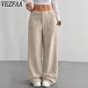Women's Fashion Casual Solid Color Print High Waist Trousers Pants & Capris