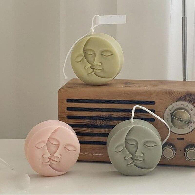 1Pc nowiu w kształcie słońca miłość silikonowe formy świec woskowych miłość mydło do twarzy formy parafinowe formy woskowe Home DIY formy do robienia świec