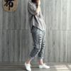 Vintage Striped Cotton T Shirt With Print For Casual Women Summer Wear