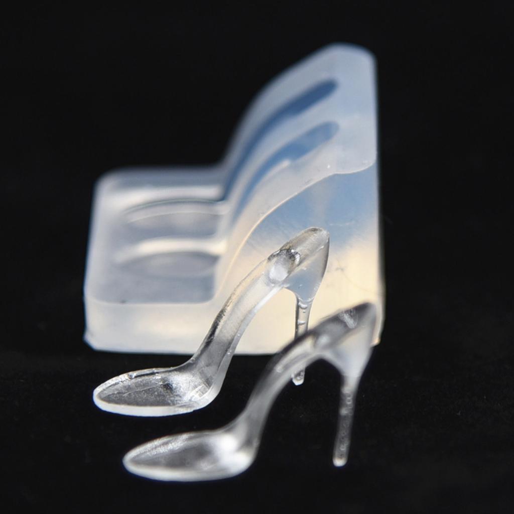 Portable UV High-Heeled Shoes Shaped Silicone Mold DIY Ornaments Moulds Silicone Craft Molds Exquisite DIY Accessories