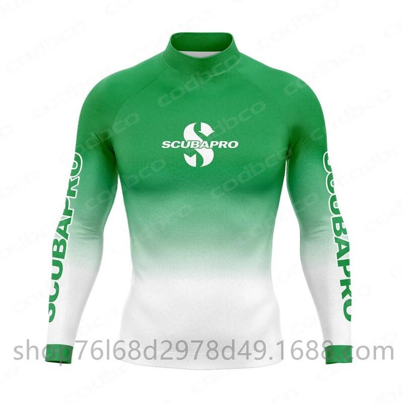 Mens UV Protection Rash Guard Long Sleeve Wetsuit Top Snorkeling Diving Surfing Water Sports Quick Dry Neoprene