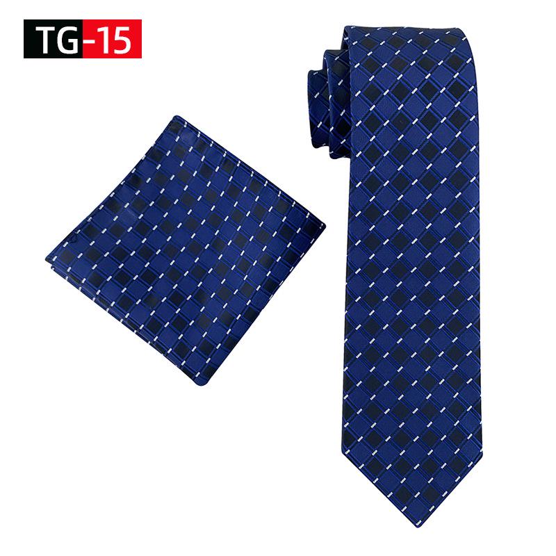 2025 New Elegant British Plaid Men's Tie and Pocket Square Set