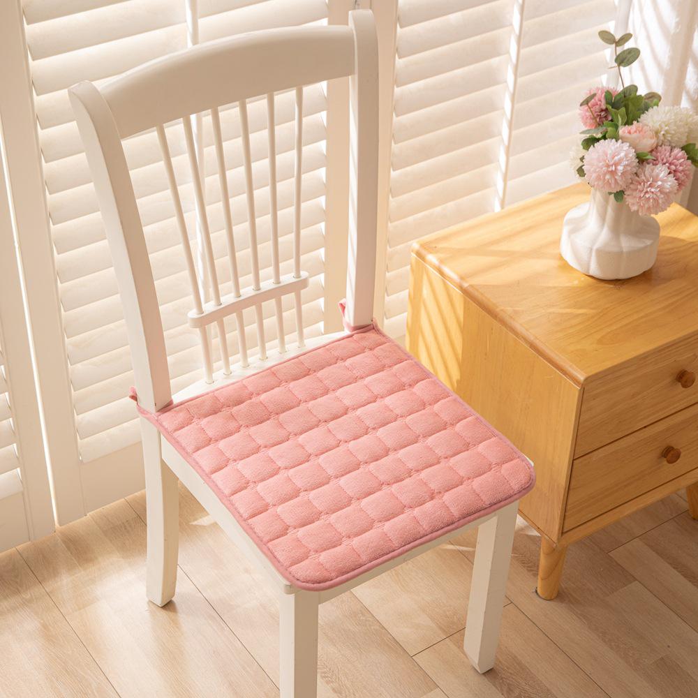 Autorisation: Coussin de chaise de salle à manger en peluche avec liens pour l'automne/hiver