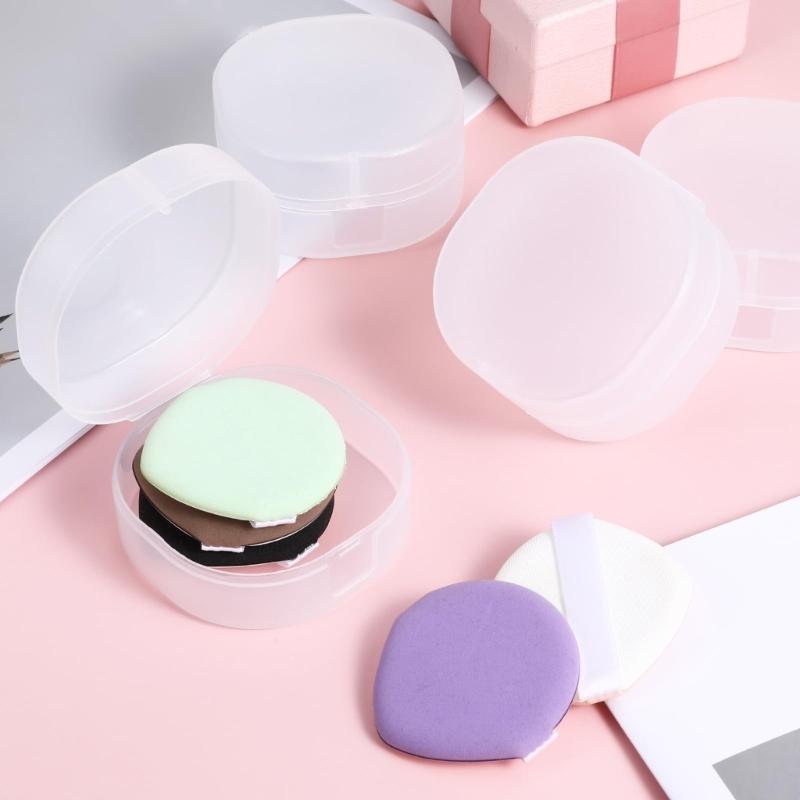 Compact Plastic Makeup Cotton Storage Box Square Design Clear Container Dustproof Lid For Small Spaces Travel