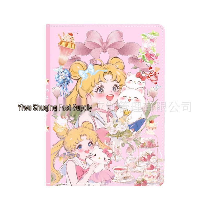B5 Cute Cat & Beautiful Girl Anime Leather Hardcover Notebook Diary A-011