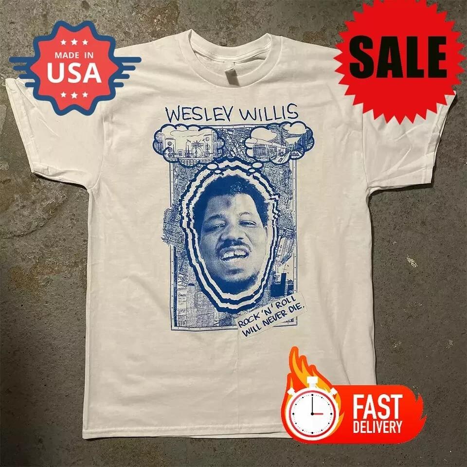 Wesley Willis T Shirt Classic white Unisex S5XL Short Sleeve M