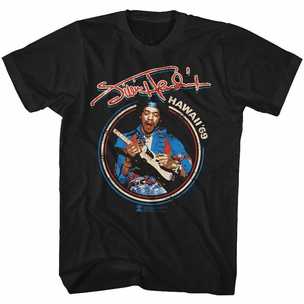 Jimi Hendrix UK Tour 69 Black Adult T-Shirt L