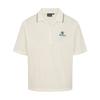 MALBON GOLF Summer Pleated Half-Open Collar T-Shirt Ivory (Man)