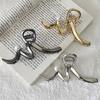 1pc Minimalist Metal Hair Claw Clips Pearl Accents Abstract Wave Design Perfect Effortless Daily Styles Chic Hair Accessories