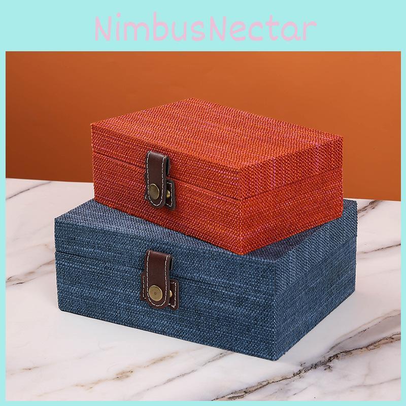 Desktop Wooden Organizer Box With Lid For Home Office Accessories Storage Gift