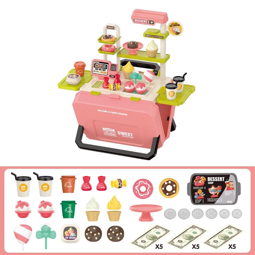 Children's Role-Playing Toy Barbecue Fast Food Dessert Suitcase Set Is Convenient for Storage