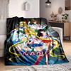 Custom 1pc Sailor Moon Team-up Blanket, Soft And Comfortable Blanket, Casual Warm, Camping Travel Blanket, Birthday Gift Q91390