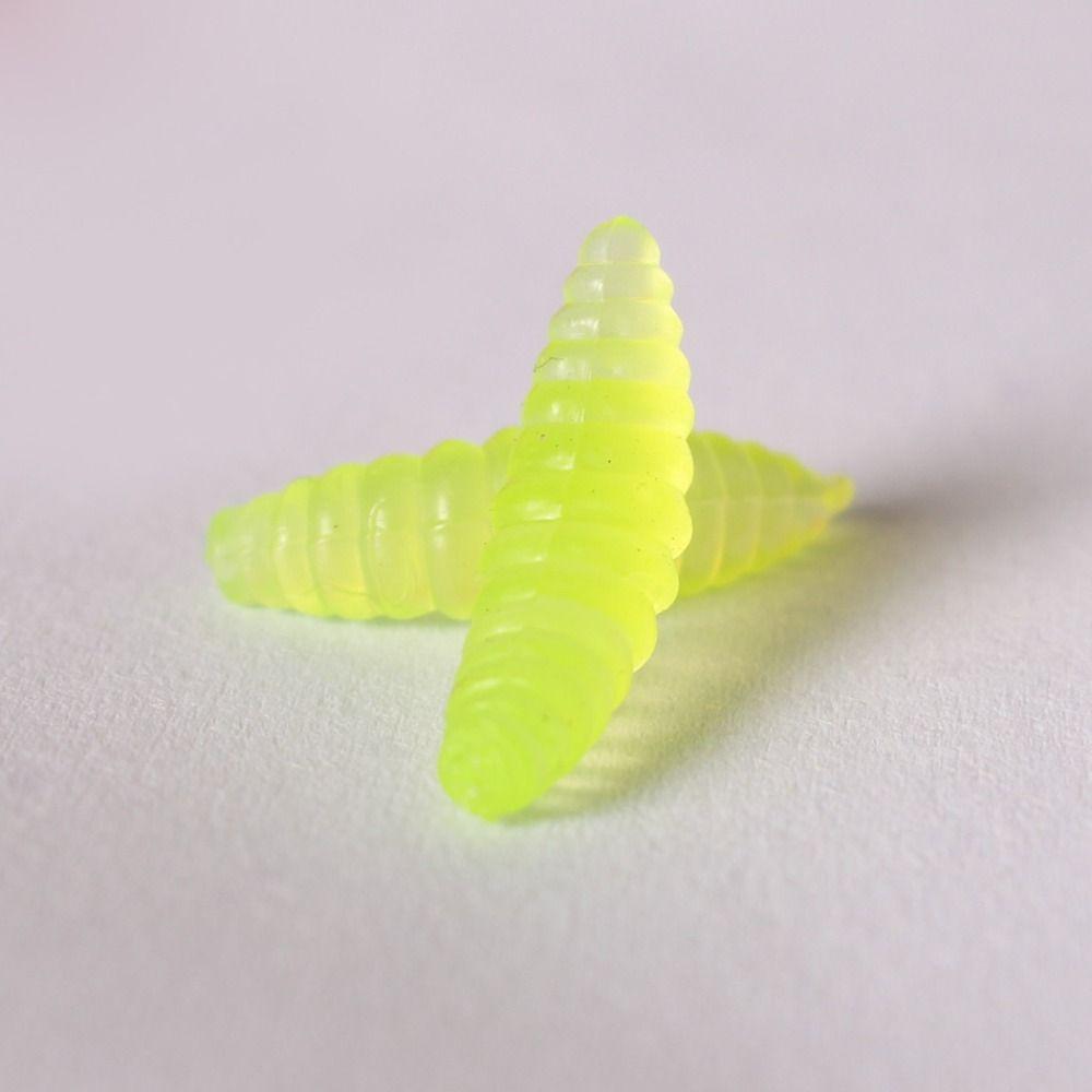 50PCS 2.1cm 0.5g Soft Fishing Lures Artificial Design Soft Texture Breadworm Lure Silicone Material Maggot Lure